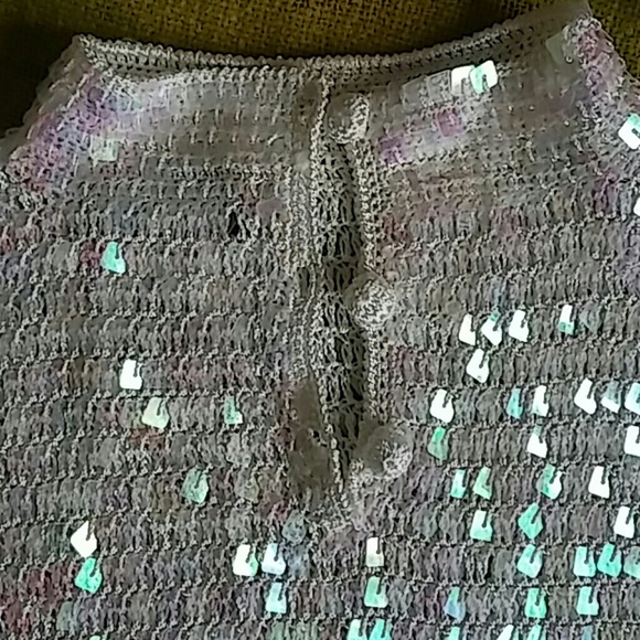 COPY - Marina crochet sequin shimmer top - Picture 2 of 4